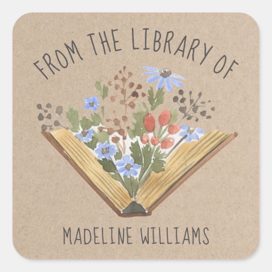 ライブラリから蔵書票ラベル スクエアシール (正面)