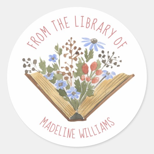 ライブラリから蔵書票ラベル ラウンドシール (正面)