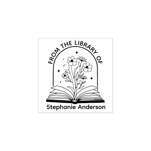 ライブラリから蔵書票 ラバースタンプ (インプリント)