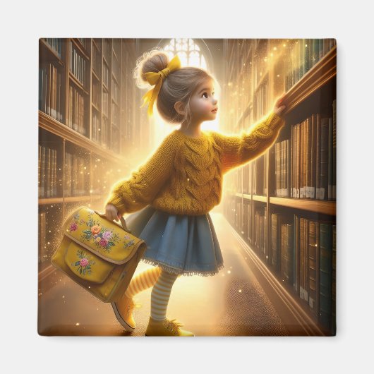 ライブラリで – イエローマグネット マグネット (正面)