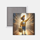 ライブラリで – イエローマグネット マグネット (正面/裏面)