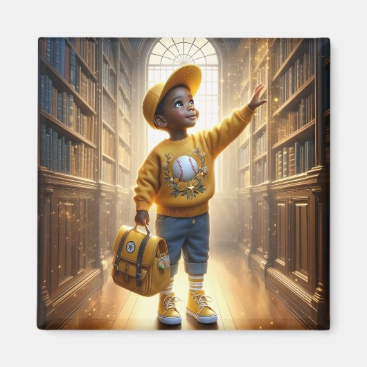 ライブラリで – イエローマグネット マグネット (正面)