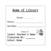 ライブラリのブック期限スタンプ(先生/図書館員) ラバースタンプ (インプリント)