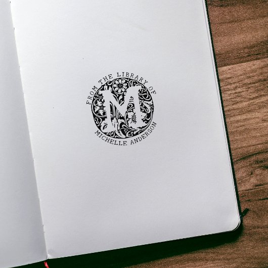 ライブラリのモノグラムの花（ヴィンテージ） -  ラバースタンプ