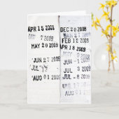 ライブラリの日付スタンプのグリーティングカード カード (黄色い花)