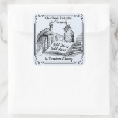 ライブラリの献身蔵書票、名前の追加 スクエアシール (バッグ)