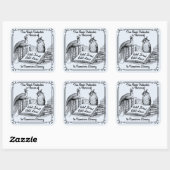 ライブラリの献身蔵書票、名前の追加 スクエアシール (シート)