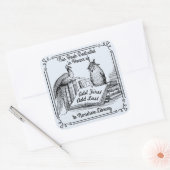 ライブラリの献身蔵書票、名前の追加 スクエアシール (封筒)