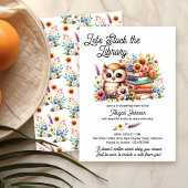 ライブラリをストック赤ちゃんシャワー賢いフクロウフローラ本 招待状