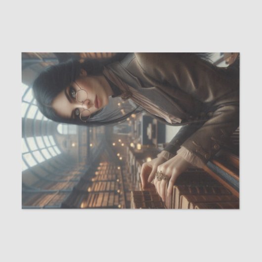 ライブラリアンスチームパンクヴィンテージビクトリアンレディ 薄葉紙 (正面)