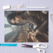 ライブラリアンスチームパンクヴィンテージビクトリアンレディ 薄葉紙 (クラフト)