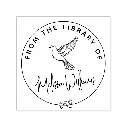 ライブラリカスタムブックのDove Ex Libris セルフインキングスタンプ (デザイン)