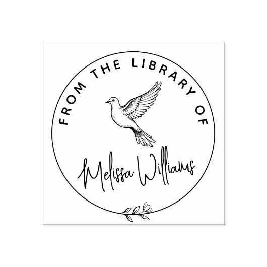ライブラリカスタムブックのDove Ex Libris ラバースタンプ (インプリント)