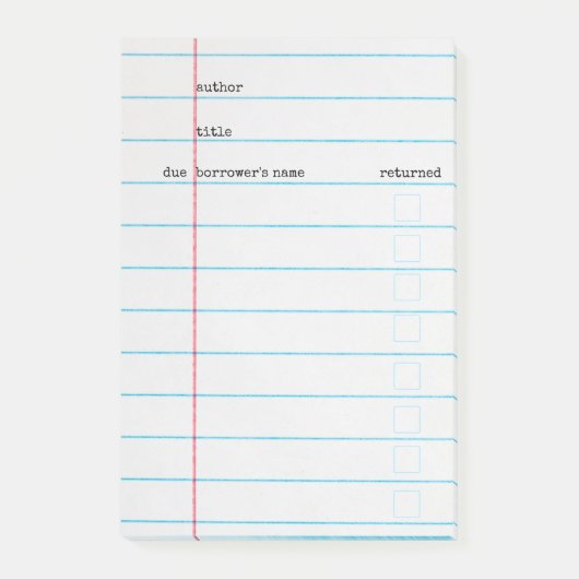 ライブラリカードのポストイット ポストイット (正面)