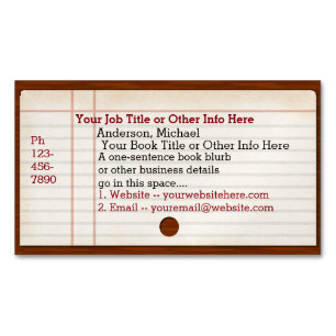 ライブラリカードカタログライタ作家ライブラリ マグネット名刺