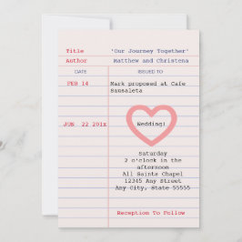 ライブラリカード結婚式招待状 招待状