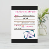 ライブラリカード誕生日招待状 招待状 (スタンド正面)