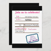 ライブラリカード誕生日招待状 招待状 (正面/裏面)