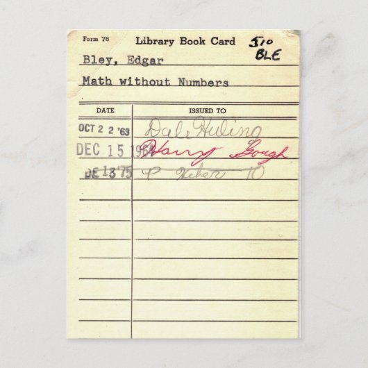 ライブラリカード510数字なし ポストカード (正面)