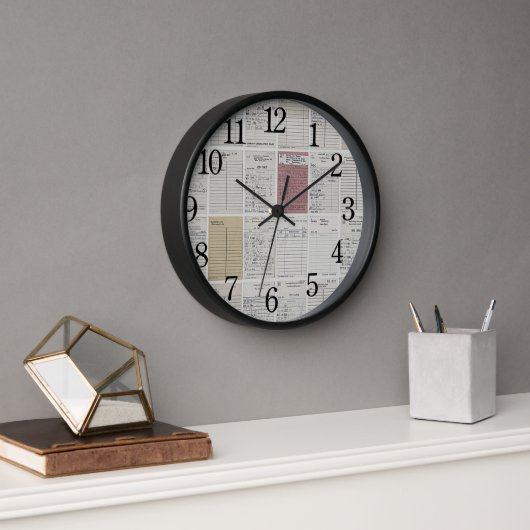 ライブラリカード 壁時計 (オフィス)