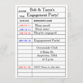 "ライブラリカード"婚約パーティ招待状 招待状