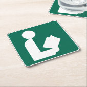 ライブラリシンボル道端サイン スクエアペーパーコースター (アングル)