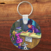 ライブラリチェックアウトのアートワーク キーホルダー (正面)