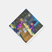 ライブラリチェックアウトのアートワーク スタンダードカクテルナプキン (角)