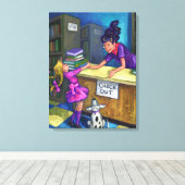 ライブラリチェックアウトアート キャンバスプリント (インサイチュ (ウッドフロア))