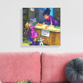 ライブラリチェックアウト キャンバスプリント (インサイチュ (リビング))