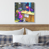 ライブラリチェックアウト キャンバスプリント (インサイチュ (寝室))