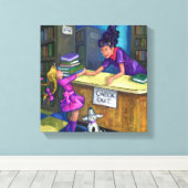 ライブラリチェックアウト キャンバスプリント (インサイチュ (ウッドフロア))