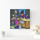 ライブラリチェックアウト スクエア壁時計 (ホーム)