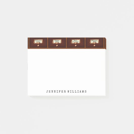 ライブラリファイルキャビネット英語先生ライターカスタム ポストイット (正面)