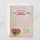 ライブラリブックのベビーシャワー招待状 招待状 (正面)