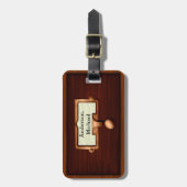 ライブラリブックウッドカードカタログドロワー|名前の追加 ラゲッジタグ (正面縦)