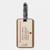 ライブラリブックウッドカードカタログドロワー|名前の追加 ラゲッジタグ (裏面縦)