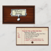 ライブラリブックカタログライタ作家Librarian Wood 名刺 (正面/裏面)