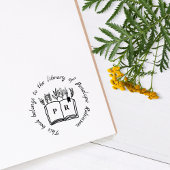 ライブラリブックシンプルスクリプト名前をカスタムするイニシャル ラバースタンプ