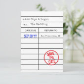 ライブラリブックチェックアウトカード日付の保存 セーブザデート (スタンド正面)