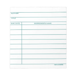 ライブラリポケットカード – 青 ノートパッド