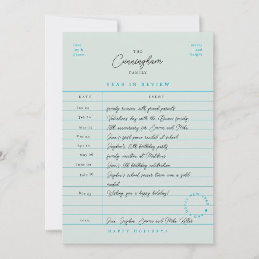 ライブラリーカード 年間ベスト Flat ホリデーカード (正面)