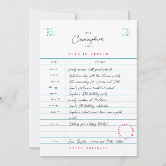 ライブラリーカード 年間ベスト Flat ホリデーカード (正面)