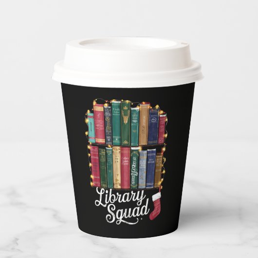 ライブラリーチーム クリスマス 本好き チーム 読書 紙コップ (正面)