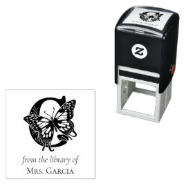 ライブラリー オブ からの G 蝶のモノグラム セルフインキングスタンプ