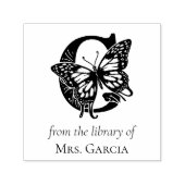 ライブラリー オブ からの G 蝶のモノグラム セルフインキングスタンプ (デザイン)