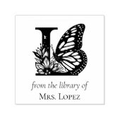 ライブラリー オブ エル バタフライ モノグラム レター エル セルフインキングスタンプ (デザイン)