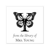 ライブラリー・オブ・ワイ バタフライ モノグラム セルフインキングスタンプ (デザイン)