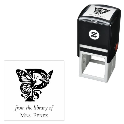 ライブラリー オブ　Ｐのバタフライモノグラム セルフインキングスタンプ (インサイチュ)