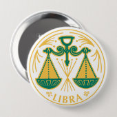 ライブラリ上の〔占星術の〕十二宮図の標識 缶バッジ (正面&裏面)